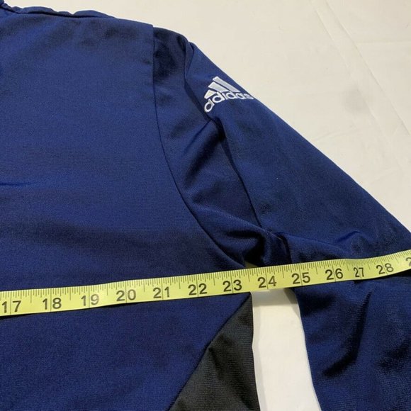 Adidas Full Zip Tracksuit Jacket Three Stripes Logo Golf Athleisure Mock‎ Neck L - Picture 10 of 12